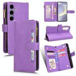 Per Samsung Galaxy S25 5G Custodia per telefono in pelle con cerniera e texture Litchi (viola)