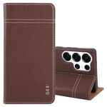 Per Samsung Galaxy S25 Ultra 5G GEBEI Custodia per telefono in pelle pieno fiore con flip orizzontale (marrone)