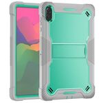 Custodia per tablet ibrida in silicone antiurto per Honor Pad X8a con supporto (verde menta + grigio)
