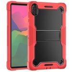 Custodia per tablet ibrida in silicone antiurto per Honor Pad X8a con supporto (nero + rosso)