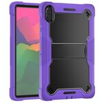 Custodia per tablet ibrida in silicone antiurto per Honor Pad X8a con supporto (nero + viola)
