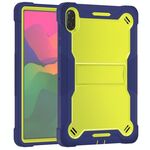 Custodia per tablet ibrida in silicone antiurto per Honor Pad X8a con supporto (giallo verde + blu navy)