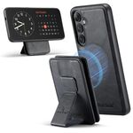 Per Samsung Galaxy S25 5G Fierre Shann FS028 MagSafe RFID Card Holder Back Phone Case (Nero)