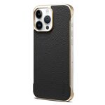 Per iPhone 14 Pro Denior A20 Custodia per telefono senza cornice MagSafe in vera pelle Litchi Texture (nero)