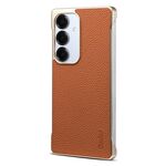 Per Samsung Galaxy S25 5G Denior A20 Custodia per telefono senza cornice MagSafe in vera pelle Litchi Texture (marrone)