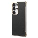Per Samsung Galaxy S25 Ultra 5G Denior A20 Custodia per telefono MagSafe senza cornice in vera pelle Litchi Texture (nero)