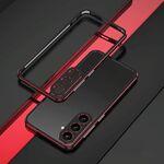 Per Samsung Galaxy S25 5G Aurora Series Lens Protector + Custodia per telefono con cornice in metallo (nero rosso)