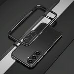 Per Samsung Galaxy S25 5G Aurora Series Lens Protector + Custodia per telefono con cornice in metallo (nero argento)