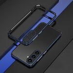 Per Samsung Galaxy S25 5G Aurora Series Lens Protector + Custodia per telefono con cornice in metallo (nero blu)