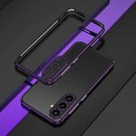 Per Samsung Galaxy S25 5G Aurora Series Lens Protector + Custodia per telefono con cornice in metallo (nero viola)