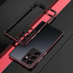 Per Samsung Galaxy S25 Ultra 5G Aurora Series Lens Protector + Custodia per telefono con cornice in metallo (nero rosso)