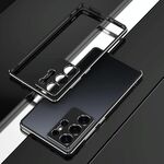 Per Samsung Galaxy S25 Ultra 5G Aurora Series Lens Protector + Custodia per telefono con cornice in metallo (nero argento)