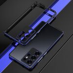 Per Samsung Galaxy S25 Ultra 5G Aurora Series Lens Protector + Custodia per telefono con cornice in metallo (nero blu)
