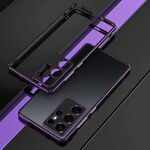 Per Samsung Galaxy S25 Ultra 5G Aurora Series Lens Protector + Custodia per telefono con cornice in metallo (nero viola)