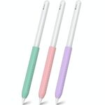 LC182-X 3 pezzi / set impugnatura protettiva in silicone per Apple Pencil 2 / Pro / USB-C (verde smeraldo + rosa + viola)