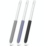 LC182-X 3 pezzi / set Custodia protettiva in silicone per stilo per Apple Pencil 2 / Pro / USB-C (grigio + blu-viola + nero)