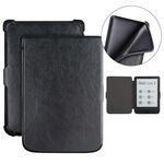 Per Pocketbook B606 628 633 632 627 616 Custodia per tablet intelligente in pelle TPU con texture Crazy Horse (nera)