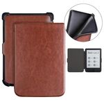 Per Pocketbook B606 628 633 632 627 616 Custodia per tablet intelligente in pelle TPU con texture Crazy Horse (marrone)