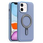 Per iPhone 11 Silver Shield MagSafe Holder Custodia antiurto per telefono (blu)