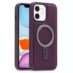 Per iPhone 11 Silver Shield MagSafe Holder Custodia antiurto per telefono (viola)
