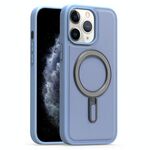 Per iPhone 11 Pro Max Silver Shield MagSafe Holder Custodia antiurto per telefono (blu)