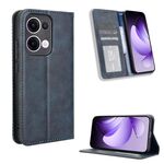 Custodia in pelle con texture retrò e fibbia magnetica globale per OPPO Reno13 5G (blu)