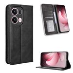 Per OPPO Reno13 Pro 5G Global Magnetic Buckle Retro Texture Custodia in Pelle per Telefono (Nero)