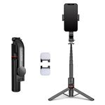 Lenovo Thinkplus H11L Premium Edition Bastone per selfie Bluetooth in lega di alluminio con doppia luce di riempimento, 1,1 m (nero)