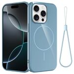 Per iPhone 14 Pro Custodia per telefono antiurto in TPU lucido MagSafe con cordino (blu)