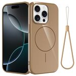 Per iPhone 13 Pro Max Custodia per telefono antiurto in TPU lucido MagSafe con cordino (oro)