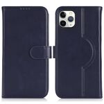 Per iPhone 11 Pro Max Custodia per telefono MagSafe in vera pelle con portafoglio per carte (blu scuro)