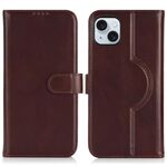 Per iPhone 15 Plus / 14 Plus Custodia per telefono MagSafe in vera pelle (marrone scuro)
