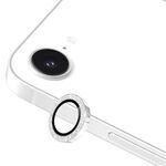 Per iPhone 16e ENKAY Hat-Prince Glitter Obiettivo della fotocamera posteriore Anello in lega di alluminio Pellicola in vetro temperato (argento)