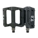 RACEWORK RK091 1 paio di pedali in fibra di nylon per mountain bike, pedali antiscivolo per ciclismo (nero)