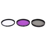 JUNESTAR 3 in 1 Filtro obiettivo professionale da 58 mm (CPL + UV + FLD / Viola) per GoPro e Xiaomi Xiaoyi Yi Sport Action Camera