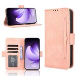 Per OPPO Reno13 5G Custodia per telefono in pelle con slot per schede e texture in vitello con effetto pelle di vitello globale (rosa)