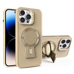 Per iPhone 14 Pro Custodia per telefono antiurto MagSafe con supporto a forma di Y (oro deserto)