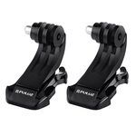 2 pezzi PULUZ nero verticale superficie J-Hook fibbia di montaggio set per PULUZ Action Sports Cameras Jaws Flex Clamp Mount per GoPro, Insta360, DJI e altre action camera (nero)