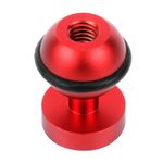 PULUZ CNC Supporto adattatore per testa a sfera in alluminio per GoPro, Insta360, DJI e altre action camera, diametro: 2,5 cm (rosso)