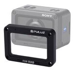 Pulluz Fiamma in lega di alluminio + protezione per lenti in vetro temperato per Sony RX0 / RX0 II, con viti e cacciaviti (nero)