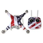 US Flag Pattern 4D Imitazione in fibra di carbonio in fibra di carbonio in PVC Kit adesivo acqua per DJI Phantom 3 Quadcopter & Remote Controller e batteria