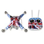 Regno Unito Bandiera Pattern 4D Imitazione in fibra di carbonio PVC Kit di resistenza all'acqua in PVC per DJI Phantom 3 Quadcopter & Remote Controller e batteria