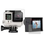 Pellicola protettiva per schermo LCD ultra trasparente + pellicola protettiva per lenti in vetro per videocamera GoPro HERO4 Silver