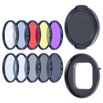 RUIGPRO per GoPro HERO9 Black Professional 52mm 52mm 10 in 1 UV + ND2 + ND4 + ND8 + Star 8+ + CPL + Giallo / Rosso / Viola + Filtro obiettivo ravvicinato 10X con anello adattatore per filtro e copriobiettivo