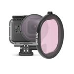 Filtro per lenti colorate per immersioni con custodia rotonda JSR per GoPro HERO8 Black (rosa)