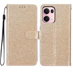 Per OPPO Reno13 Pro Custodia per telefono in pelle con glitter globale (oro)
