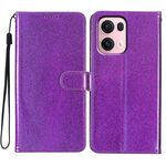 Per OPPO Reno13 Pro Custodia per telefono in pelle con glitter globale (viola)