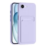 Per iPhone 16e Custodia per telefono in TPU con bottoni a contrasto di colore e effetto pelle (viola)