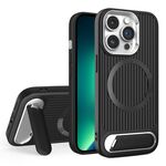 Per iPhone 13 Pro Max Vertical Lines Invisible Flat Holder MagSafe Custodia per telefono (nero)