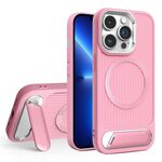 Per iPhone 13 Pro Vertical Lines Invisible Flat Holder MagSafe Custodia per telefono (Rosa)